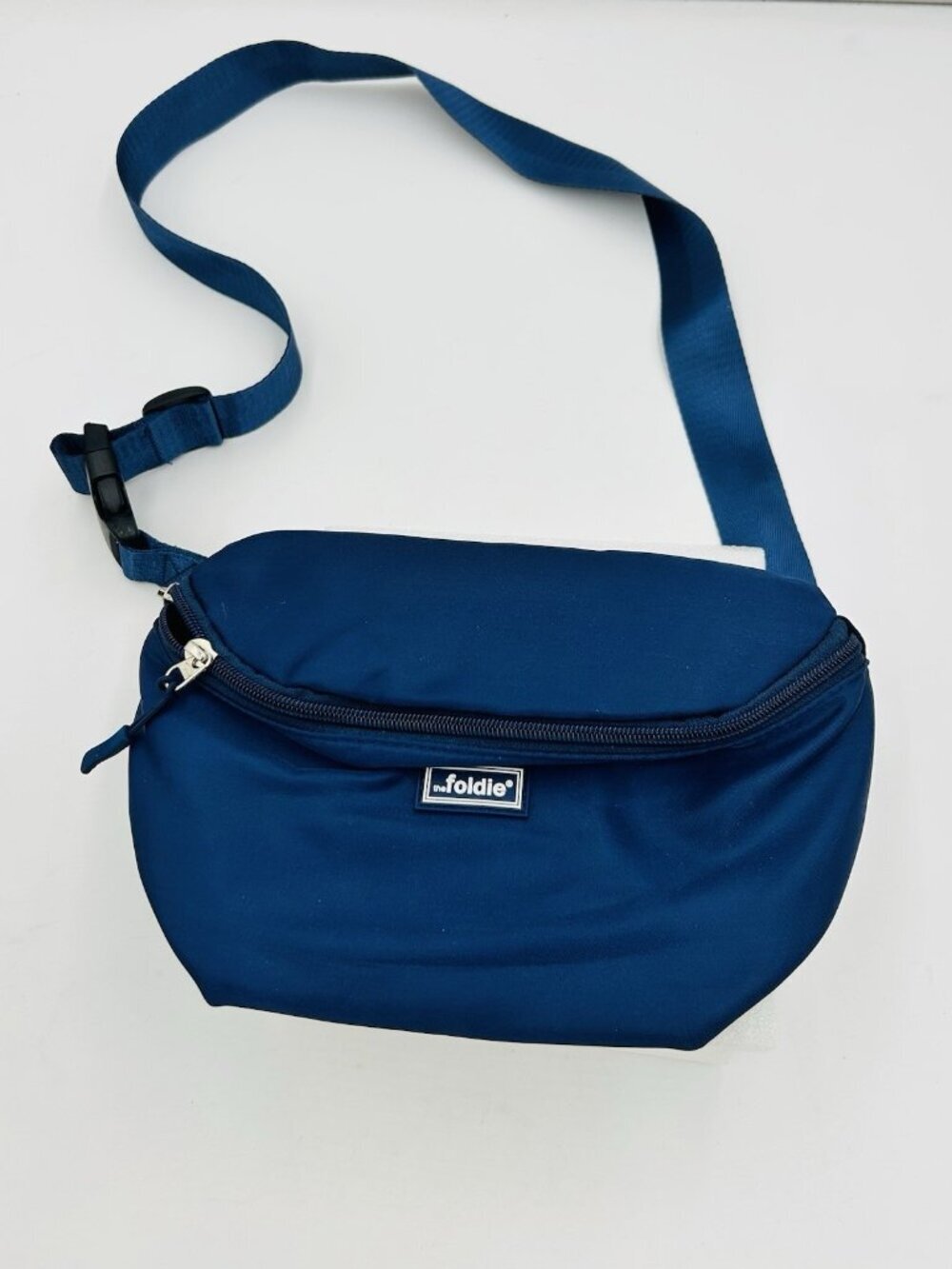 The Foldie Crossbody Bag Blue RFID Safe Travel Nylon Fanny Pack Adjustable